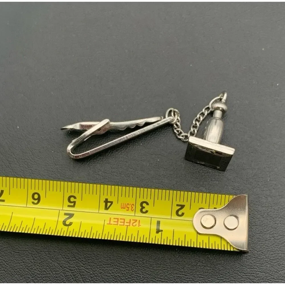 Vintage Hickok Silver Tone Tie Tack /‎ Clip Signed